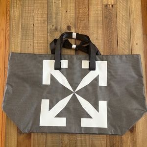 OFF White Large Arrows Shopper Charcoal Grey X White X Black Vinyl Tote